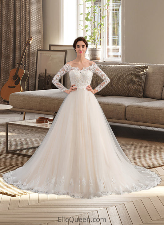 Alexis Ball-Gown/Princess Chapel Train Tulle Lace Wedding Dress DGP0013704