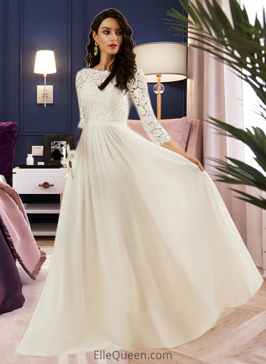 Martina A-Line Sweep Train Wedding Dress With Lace DGP0013715