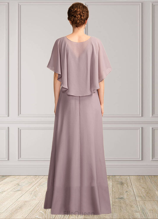 Willow A-Line V-neck Floor-Length Chiffon Mother of the Bride Dress With Ruffle DG126P0015026