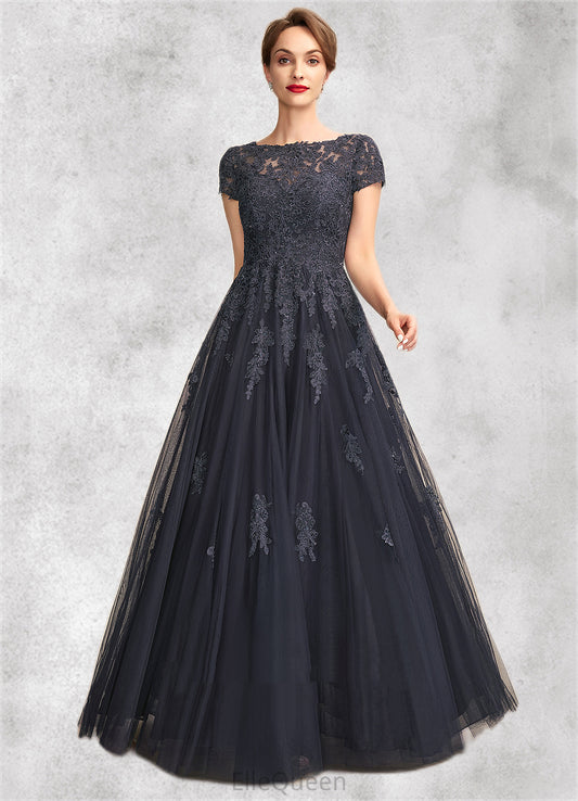 Hannah A-Line Scoop Neck Floor-Length Tulle Lace Mother of the Bride Dress With Beading DG126P0015029