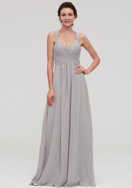 Sleeveless Sweetheart Long/Floor-Length Chiffon A-line/Princess Bridesmaid Dresseses With Pleated Beading Ally DGP0025478