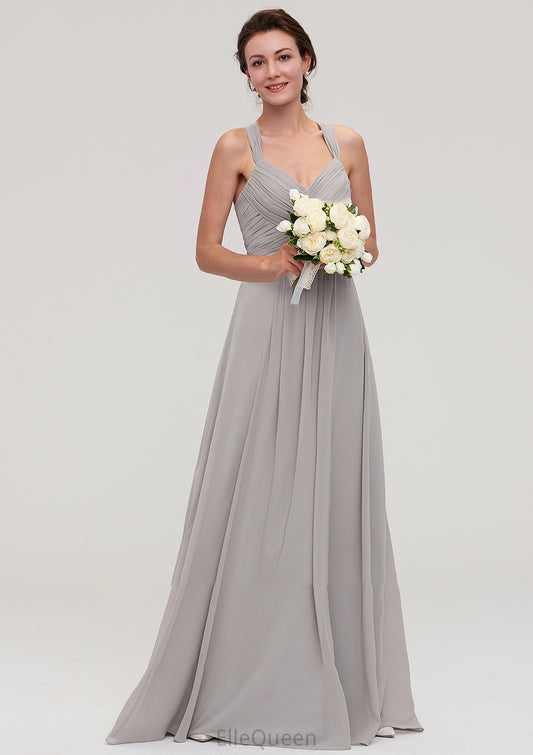 Sleeveless Sweetheart Long/Floor-Length Chiffon A-line/Princess Bridesmaid Dresseses With Pleated Beading Ally DGP0025478