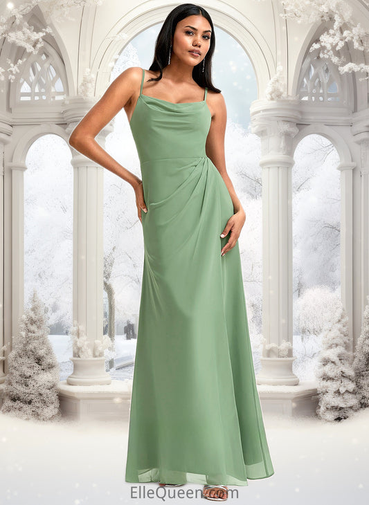 Elyse A-line Cowl Floor-Length Chiffon Bridesmaid Dress DGP0025741