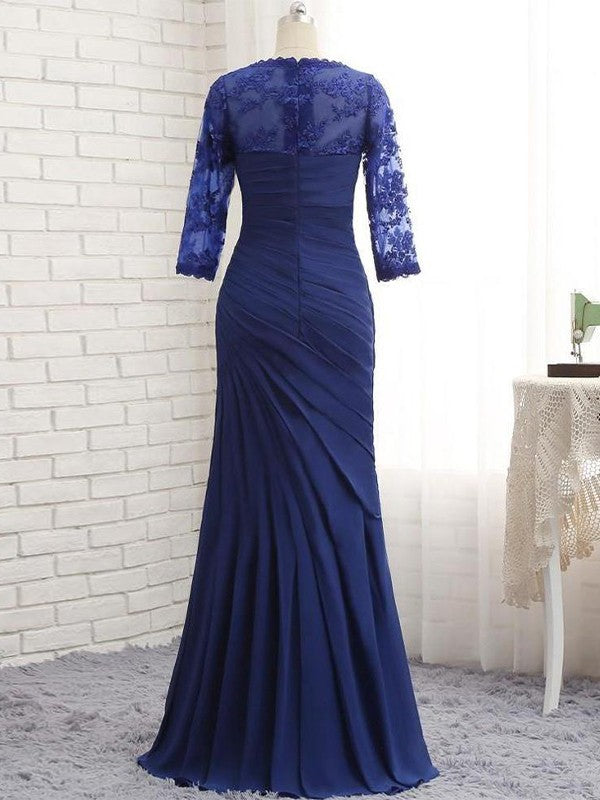 Akira Trumpet/Mermaid Chiffon Lace Sweetheart 3/4 Sleeves Floor-Length Mother of the Bride Dresses DGP0020442