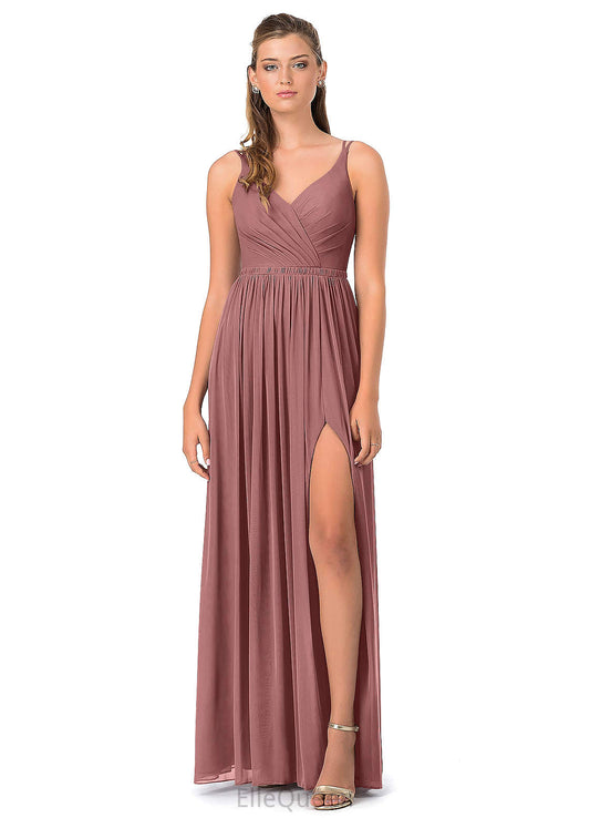 Katrina Sleeveless One Shoulder Floor Length Natural Waist Trumpet/Mermaid Bridesmaid Dresses