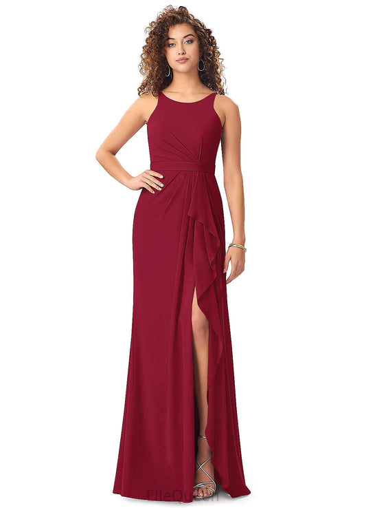 Holly Sleeveless One Shoulder Floor Length Trumpet/Mermaid Velvet Natural Waist Bridesmaid Dresses