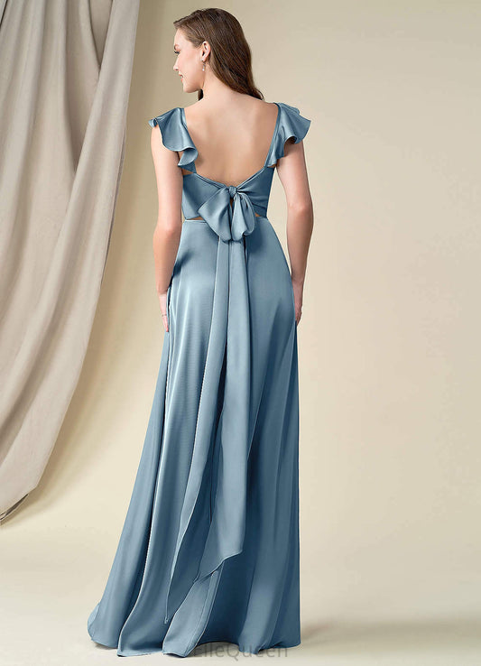 Rebecca Trumpet/Mermaid Floor Length Sleeveless Natural Waist Spaghetti Staps Bridesmaid Dresses