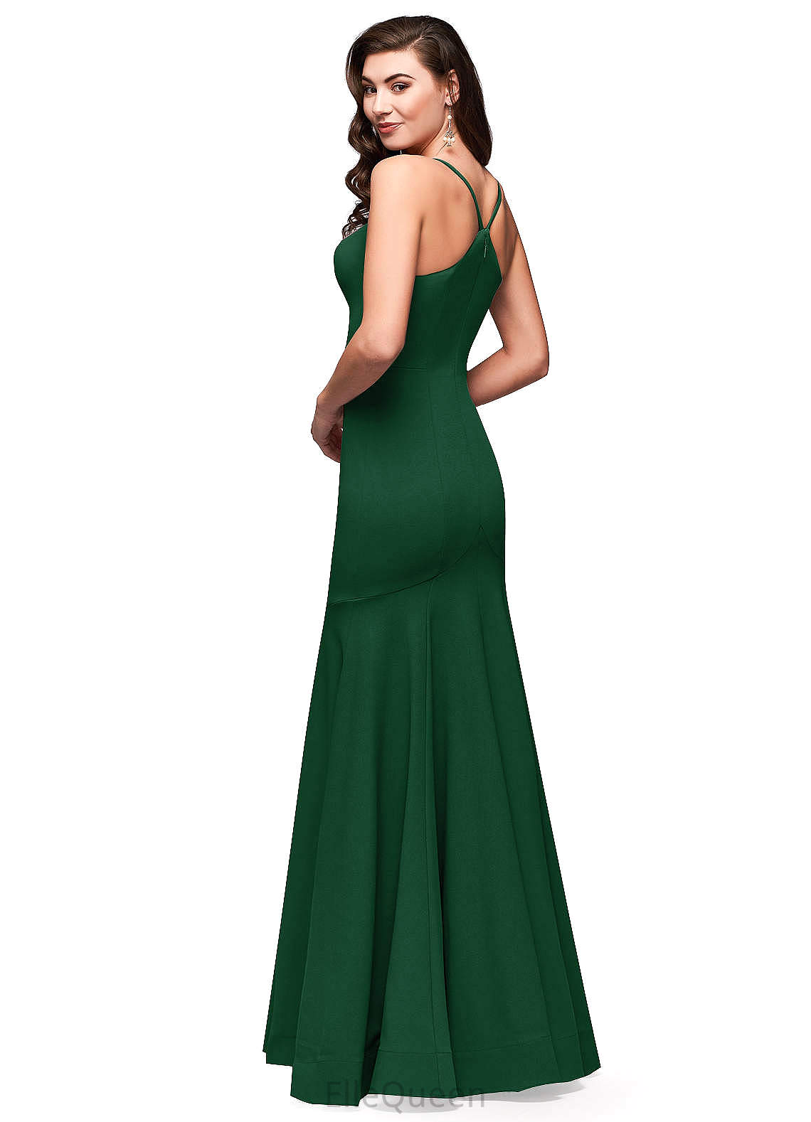 Heidy Spaghetti Staps Natural Waist Sleeveless Floor Length Trumpet/Mermaid Satin Bridesmaid Dresses