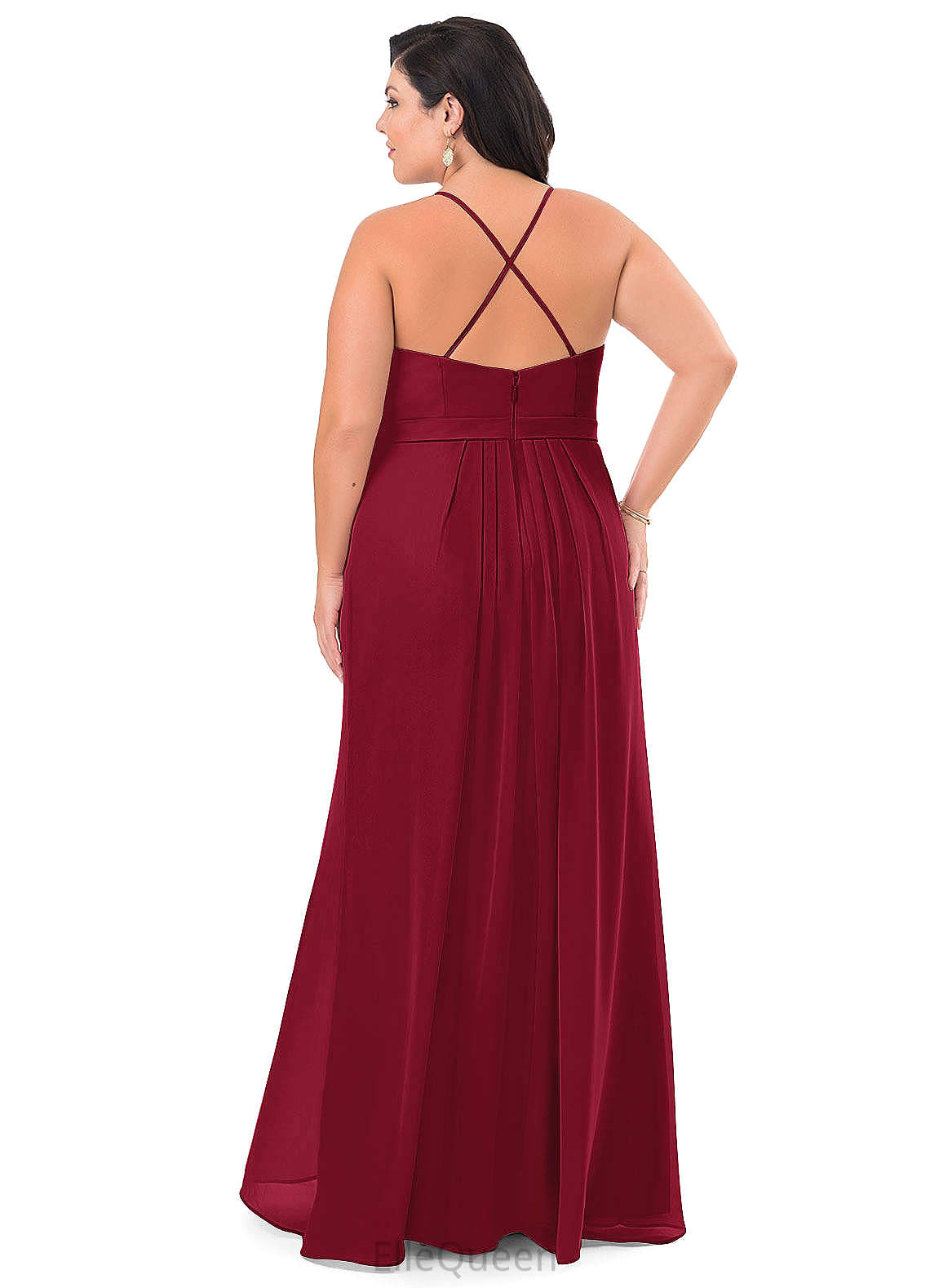 Holly Sleeveless One Shoulder Floor Length Trumpet/Mermaid Velvet Natural Waist Bridesmaid Dresses