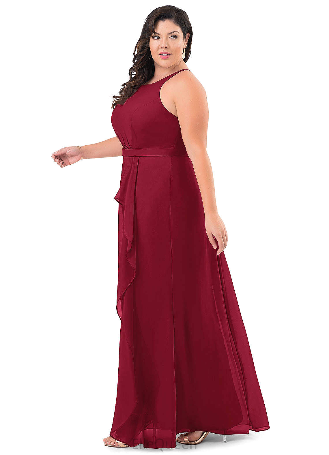 Holly Sleeveless One Shoulder Floor Length Trumpet/Mermaid Velvet Natural Waist Bridesmaid Dresses